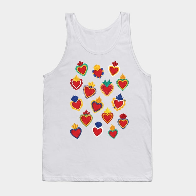 Mexican Sacred Hearts by Akbaly Tank Top by Akbaly